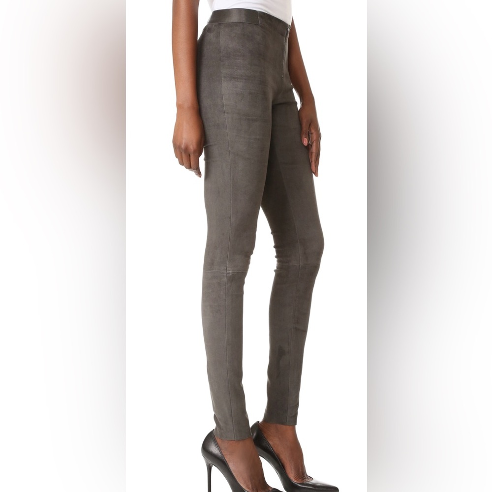 Suede charcoal leggings